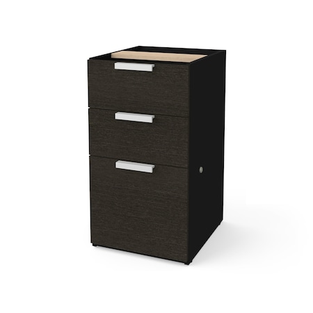 Bestar Pro-Concept Plus 16W Add-On Pedestal with 3 Drawers, Deep Grey & Black 110620-1132